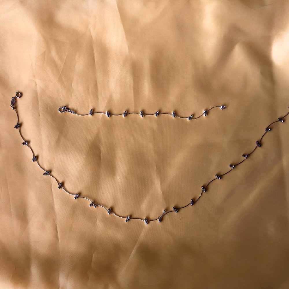 Silver Necklace and Bracelet